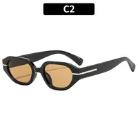 Oval Frame Casual Solid Color Ac Gradient Tinted Lenses Full Frame Women's Sunglasses sku image 2