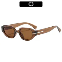 Oval Frame Casual Solid Color Ac Gradient Tinted Lenses Full Frame Women's Sunglasses sku image 3
