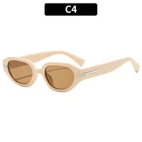 Oval Frame Casual Solid Color Ac Gradient Tinted Lenses Full Frame Women's Sunglasses sku image 4