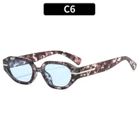 Oval Frame Casual Solid Color Ac Gradient Tinted Lenses Full Frame Women's Sunglasses sku image 6