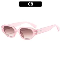 Oval Frame Casual Solid Color Ac Gradient Tinted Lenses Full Frame Women's Sunglasses sku image 8