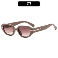 Oval Frame Casual Solid Color Ac Gradient Tinted Lenses Full Frame Women's Sunglasses sku image 7