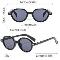 Round Frame Casual Solid Color Ac Full Frame Women's Sunglasses main image 2