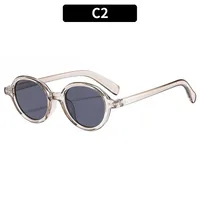 Round Frame Casual Solid Color Ac Full Frame Women's Sunglasses sku image 2