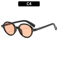 Round Frame Casual Solid Color Ac Full Frame Women's Sunglasses sku image 4