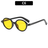 Round Frame Casual Solid Color Ac Full Frame Women's Sunglasses sku image 6
