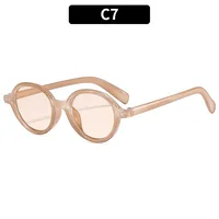 Round Frame Casual Solid Color Ac Full Frame Women's Sunglasses sku image 7