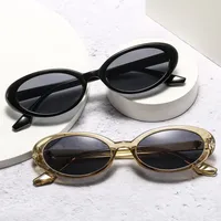 Marco Ovalado Casual Color Sólido C.A. Lentes Tintados Con Degradado Fotograma Completo Gafas De Sol Mujer main image 1