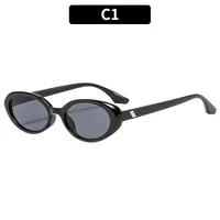 Oval Frame Casual Solid Color Ac Gradient Tinted Lenses Full Frame Women's Sunglasses sku image 1
