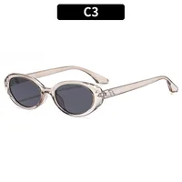 Oval Frame Casual Solid Color Ac Gradient Tinted Lenses Full Frame Women's Sunglasses sku image 3