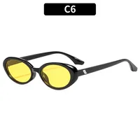 Oval Frame Casual Solid Color Ac Gradient Tinted Lenses Full Frame Women's Sunglasses sku image 6