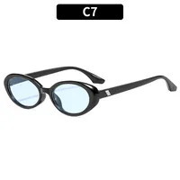 Oval Frame Casual Solid Color Ac Gradient Tinted Lenses Full Frame Women's Sunglasses sku image 7