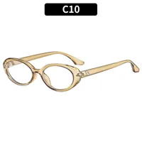 Oval Frame Casual Solid Color Ac Gradient Tinted Lenses Full Frame Women's Sunglasses sku image 10