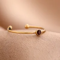 Vistoso Casual Diamantes De Imitación Acero Inoxidable 304 Chapados En Oro De 18K Anillos Abiertos Embutido main image 5