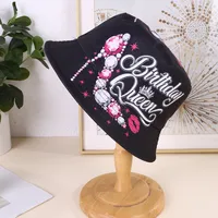 Femmes Lettre Talon Haut Avant-Toit Large Décontractée Style Bcbg Commuer Chapeau Seau main image 3