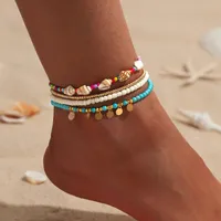 Seed Bead Retro Starfish Conch Beaded Anklet main image 3
