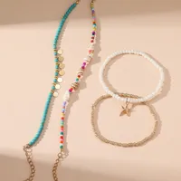 Seed Bead Retro Starfish Conch Beaded Anklet main image 5