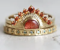 Style IG Alliage Géométrique Incruster Strass Femmes Anneaux main image 1