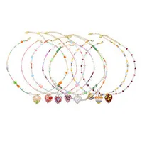 Conejo Bloque De Color Cuadrado Y2K Señora Romántico Resina Vidrio Cobre Collar Colgante Venta Al Por Mayor main image 3