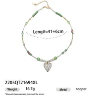 Rabbit Color Block Square Y2K Lady Romantic Resin Glass Copper Pendant Necklace Wholesale sku image 17