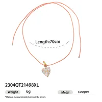Rabbit Color Block Square Y2K Lady Romantic Resin Glass Copper Pendant Necklace Wholesale sku image 8