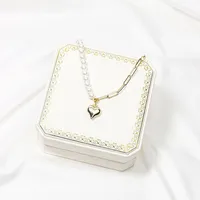 Heart Shape Elegant Classical Romantic Imitation Pearl Pendant Necklace Wholesale sku image 5