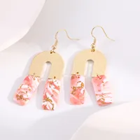 1 Pair U Shape Stripe Beach Simple Style Alloy Soft Clay Drop Earrings main image 1
