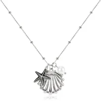 Starfish Shell Beach Copper Pendant Necklace Plating Lobster Trigger Clasp Closure main image 3