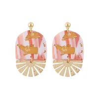 1 Pair U Shape Stripe Beach Simple Style Alloy Soft Clay Drop Earrings sku image 1