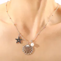 Estrella De Mar Cascarón Playa Cobre Collar Colgante Enchapado Cierre Con Gatillo De Langosta main image 1