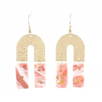 1 Pair U Shape Stripe Beach Simple Style Alloy Soft Clay Drop Earrings main image 4