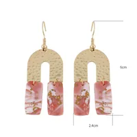 1 Pair U Shape Stripe Beach Simple Style Alloy Soft Clay Drop Earrings main image 2