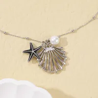 Starfish Shell Beach Copper Pendant Necklace Plating Lobster Trigger Clasp Closure main image 6