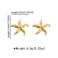1 Paire Étoile De Mer Élégant Femme Vacances Acier Inoxydable 304 Plaqué Or 18K Placage Boucles D'Oreilles main image 2