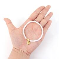 Letra Forma De Corazón Flor Elegante Estilo Simple Estilo Clásico Acero Inoxidable 304 Perla Artificial Pulsera Venta Al Por Mayor main image 4