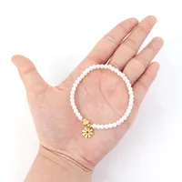 Lettre Forme De Cœur Fleur Élégant Style Simple Style Classique Acier Inoxydable 304 Perle Artificielle Bracelets De Gros main image 4