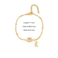 Letter Rectangle Elegant Simple Style Classic Style Zircon 201 Stainless Steel Artificial Crystal Copper Bracelets Wholesale sku image 11