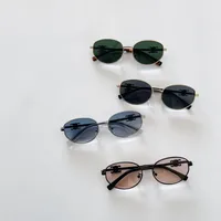 Oval Frame Elegant Glam Streetwear Oval Pc Resin Gradient Tinted Lenses Full Frame Kids Sunglasses main image 2