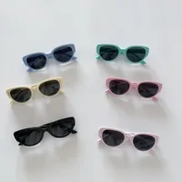 Cadre Rond Décontractée Élégant Ovale Pc Résine Verres Teintés Dégradés Plein Cadre Enfants Lunettes De Soleil main image 2