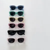 Cadre Rond Décontractée Élégant Ovale Pc Résine Verres Teintés Dégradés Plein Cadre Enfants Lunettes De Soleil main image 4