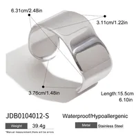 Geometric Casual Vacation Modern Style 316 Stainless Steel  Cuff Bracelets In Bulk sku image 1