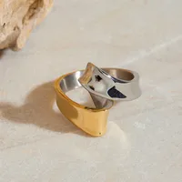 Geometric Casual Modern Style Commute 316 Stainless Steel  Rings main image 4