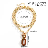 Geometric Retro Classic Style Alloy Pendant Necklace Wholesale main image 3