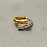 Geometric Casual Modern Style Commute 316 Stainless Steel  Mixed Materials Rings main image 5