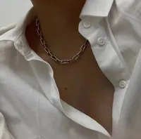 Forme En U Décontractée Vêtement De Rue Acier Inoxydable 304 Plaqué Or 18K Collier Fermeture À Boucle De Type Homard main image 5