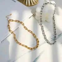 Forma De U Casual Ropa De Calle Acero Inoxidable 304 Chapados En Oro De 18K Collar Cierre Con Gatillo De Langosta main image 4