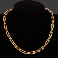 Forma De U Casual Ropa De Calle Acero Inoxidable 304 Chapados En Oro De 18K Collar Cierre Con Gatillo De Langosta main image 6