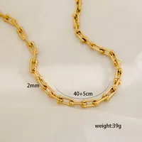U Shape Casual Streetwear 304 Stainless Steel 18K Gold Plated Necklace Lobster Trigger Clasp Closure main image 3