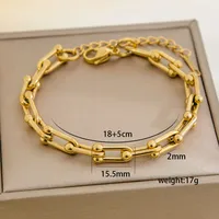 U Shape Casual Streetwear 304 Stainless Steel 18K Gold Plated Necklace Lobster Trigger Clasp Closure main image 2