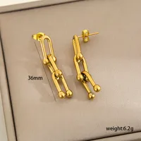 U Shape Casual Streetwear 304 Stainless Steel 18K Gold Plated Necklace Lobster Trigger Clasp Closure main image 7